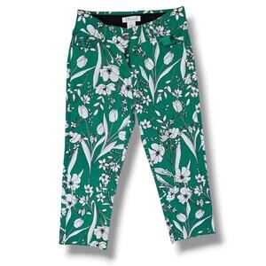89th & Madison Women’s Green Floral Print Capri Pants – Size 8